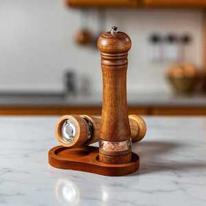 Salero de especias de madera Manual hecho a mano para cocina casera, molinillo de sal/pimienta de madera, molinillo de pimienta, enchufe, lavavajillas ecológico - Product Image 2
