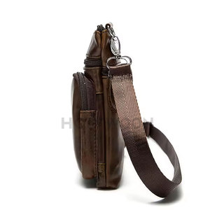 Sac à bandoulière pour homme, mode, plusieurs compartiments, en cuir, durable, léger, pour les voyages, le travail, les activités de plein air - Product Image 5