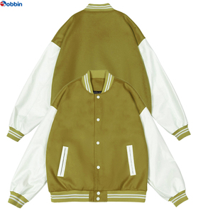 Chaqueta Universitaria de Béisbol Personalizada de Moda, Superventas, para Hombre, Talla Grande, Mangas de Cuero con Bordado Fino - Product Image 6
