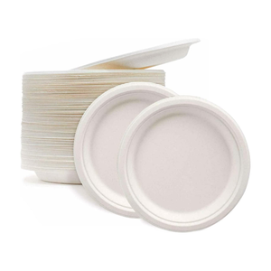 Shrekha Creations Assiettes Rondes Jetables en Bagasse de Canne à Sucre de Qualité Supérieure, Biodégradables, Écologiques, pour Fêtes, 50000 Pièces - Product Image 1