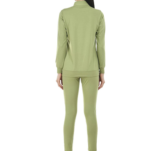 Conjunto Deportivo Informal de Talla Grande para Mujer, con Cremallera, 100% Algodón, Estampado Lavado Ácido, de 2 Piezas, Ropa Urbana de Invierno, de Fábrica - Product Image 4