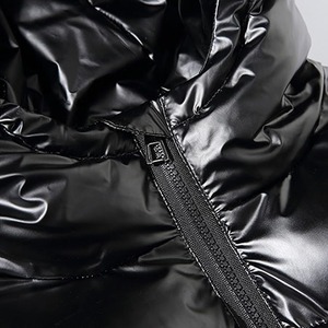 แจ็กเก็ตสีดำสำหรับผู้ชาย, แจ็กเก็ตขนเป็ดมีฮู้ดแบบลำลองสำหรับฤดูหนาว - Product Image 5