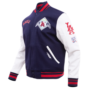 Lettre personnalisée broderie patchs avant de haute qualité respirant polyester manches Baseball Bomber Letterman veste bleu blanc hommes - Product Image 4