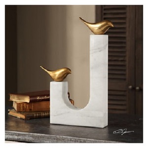 Sculpture Colibri Fait à la Main en Laiton Aluminium Base Sculptures Hôtels Décoration Figurines Sculpture - Product Image 1