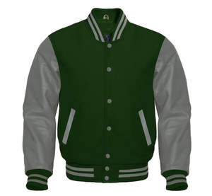 Chaquetas de béisbol American Varsity personalizadas, cuerpo de lana, Mangas de cuero, chaqueta de béisbol universitaria bordada para hombres, envío DDP - Product Image 4