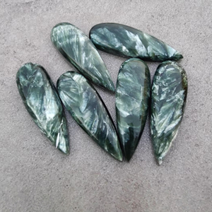Aaa + Chất Lượng Đẹp Tự Nhiên Seraphinite Cabochon Lớn Teardrop Hình Dạng Phẳng Trở Lại Đá Quý Tất Cả Các Kích Cỡ Có Sẵn Đá Chất Liệu - Product Image 4