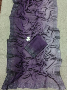 Robe attrayante dernière collection de chemisier saree à rembourrage 3D Rangoli de qualité lourde avec diamant Swarovski lourd à vendre - Product Image 3