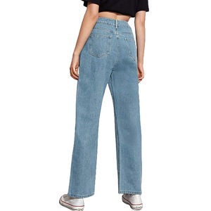 OEM Wholesale 2025 Custom Logo Womens <b>Plus</b> <b>Size</b> Gothic Cargo Pants Mid Waist Flared Wide Leg Stretch Cotton Denim Winter - Product Image 2