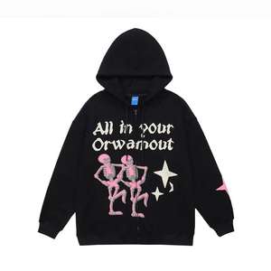 Sweat à capuche à impression bouffante avec logo personnalisé best-seller Fabricants de vêtements Streetwear Sweats à capuche à impression bouffante en coton polaire pour hommes - Product Image 3