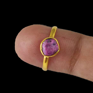 "Ruby Raw Gemstone <b>Ring</b> 925 Sterling Silver <b>Gold</b> Vermeil Collate Set Jewelry Making Supplies for Fine <b>Rings</b> Women's Jewelry - Product Image 3