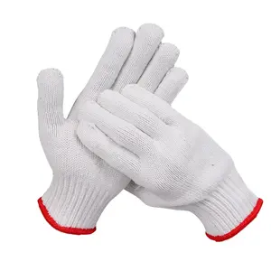 2024热销家庭园艺用工作手套保护手一种尺寸的白色棉手套