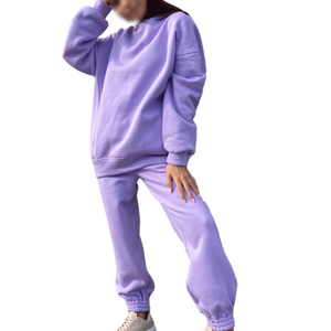 Personalizado de alta calidad de invierno gimnasio Fitness Jogger chándal de dos piezas con capucha pantalones de chándal logotipo personalizado liso teñido Casual invierno - Product Image 5