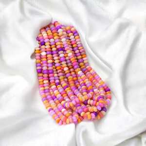 Naranja Rosa Disco Candy Opal Smooth Rondelle Stone Beads 7mm y 10mm Loose Gemstone Strand Fabricación de joyas al por mayor de La India - Product Image 3