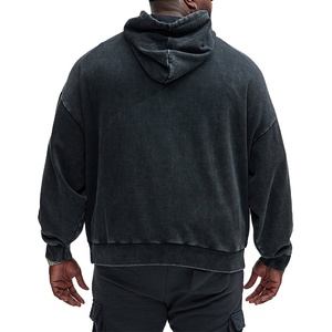2025 Logo personnalisé lavage à l'acide 450gsm éponge française surdimensionné Streetwear sweats à capuche pour hommes hiver soleil fané cordon coton à capuche - Product Image 2
