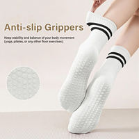 Chaussettes en coton personnalisées avec logo, antidérapantes, respirantes, à rayures, pour le yoga, le pilates et le quotidien