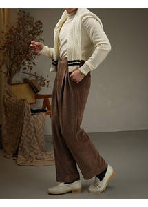 Pantalon décontracté mi-taille pour homme, coupe droite, léger, en spandex/coton, teint en pièce, lavage coloré d'été - Product Image 3