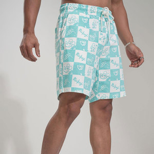 <b>Mens</b> Customized Checkered Print Board Shorts Quick Dry Drawstring Waist Casual Swim <b>Trunks</b> - Product Image 4