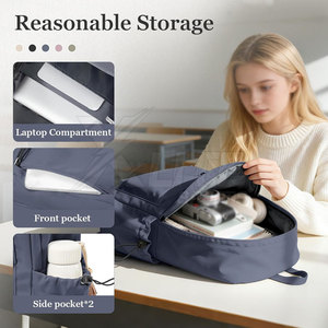 Sac à dos scolaire de voyage confortable avec compartiment pour ordinateur portable, matériau imperméable, fermeture éclair, design durable pour les activités quotidiennes - Product Image 2