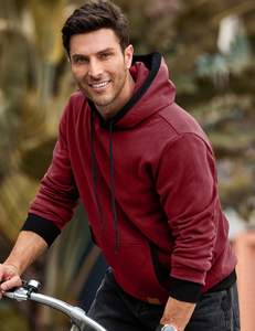 Sweat à capuche polaire hommes 300 GSM pull uni personnalisé imprimé Logo sweat à capuche poche kangourou décontracté tenue quotidienne sweat à capuche de sport - Product Image 3