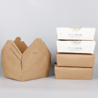 Conteneur d'emballage en papier à emporter Boîte de papier cadeau jetable pour aliments à emporter Boîte de papier pour poulet frit Sushi