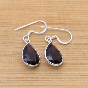 925 boucles d'oreilles en argent Sterling massif boucles d'oreilles améthyste pierres précieuses boucles d'oreilles bijoux en argent pour femmes filles Design tendance - Product Image 4