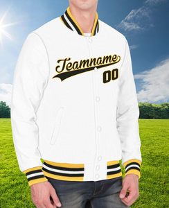 Veste rétro brodée avec LOGO personnalisé Veste universitaire de baseball brodée en cuir décontractée pour homme - Product Image 6