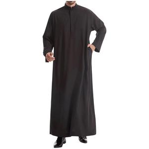 Robe longue classique pour hommes, vêtements musulmans traditionnels, thobe pour hommes, vente en gros, sur mesure, thobes unies tendance - Product Image 3