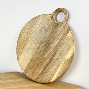 Tabla de cortar redonda con mango integrado, superficie gruesa y lisa, perfecta para cortar, servir queso y realzar la decoración de la cocina. - Product Image 4