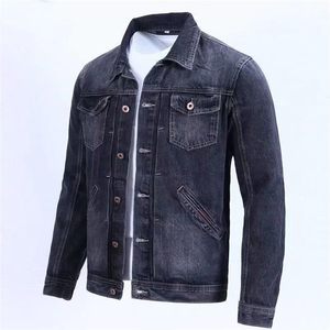 Vintage <b>Denim</b> <b>Jacket</b> Men's Cargo Slim Casual Outerwear Hooded Stand Collar Front Logo for - Product Image 3