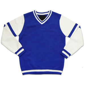 Custom <b>Vintage</b> College Letterman Knitted <b>Cardigan</b> with Button Decoration Trending Winter ODM OEM Services Printed Pattern - Product Image 1