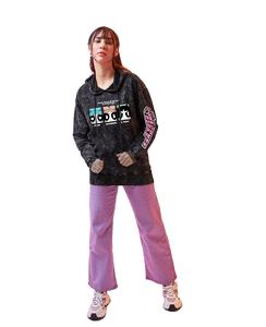 Sudadera con Capucha de Felpa Francesa 100% Algodón para Mujer, de Peso Pesado, Lavado Ácido, con Estampado Serigrafiado Personalizable en la Parte Delantera - Product Image 4