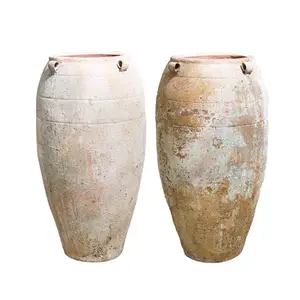 Vaso in ceramica Atlantis con 4 manici marrone ruggine adatto per piantare la decorazione del giardino e creare Mini paesaggi