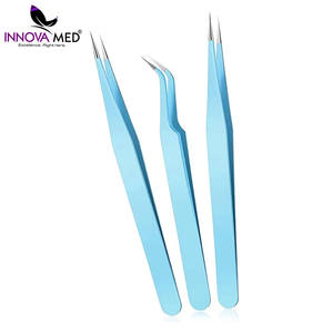 INNOVAMED-Pinzas de volumen para el cuidado de la belleza, herramienta para extensión de pestañas de acero inoxidable, 45 grados, 17 mm - Product Image 3