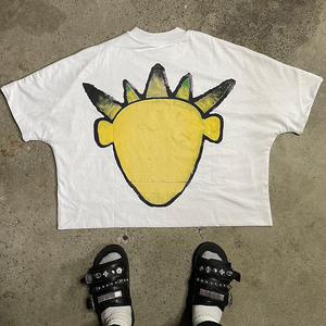 Ropa de calle personalizada para hombre, gráfico Camiseta con estampado de algodón de verano, camiseta Vintage con dobladillo crudo desteñido al sol lavado con ácido, Camiseta con estampado 3D regular - Product Image 6