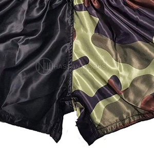 Shorts de boxe thaïlandaise pour hommes de haute qualité 100% polyester, séchage rapide, respirant, personnalisable, vêtements d'entraînement - Product Image 6