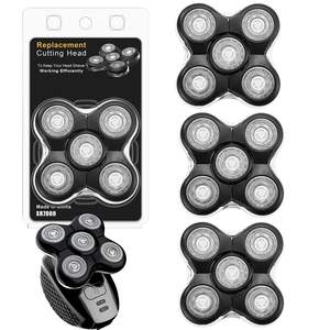 Paquete de 3 cabezales de repuesto para afeitadoras eléctricas rotatorias, con doble y triple cuchilla, compatibles con afeitadoras alemanas, para afeitado facial, lavables - Product Image 1