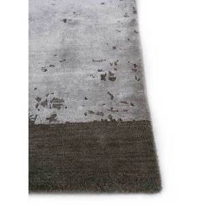 Tapis en laine et soie de bambou noué à la main Kavi gris et noir, motif abstrait rectangulaire Théorie du Chaos pour salon d'adolescents Esk-328 - Product Image 4