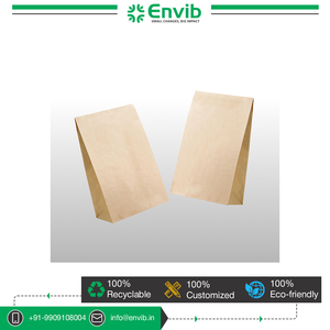 Bolsas de papel Kraft personalizables impresas en Flexo de alta calidad Diseño de lujo reciclable a prueba de grasa cuadrada para uso en restaurantes - Product Image 6