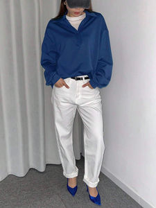 เสื้อสเวตเชิ้ตคอกลมลำลองสำหรับผู้หญิงฤดูหนาว สั่งทำพิเศษพร้อมโลโก้ด้านหน้า ระบายอากาศได้ดีและไม่หดตัว ราคาขายส่งสมเหตุสมผล - Product Image 3