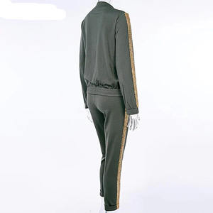 Vêtements de sport fitness jogging ensemble deux pièces survêtement pour femmes vente en gros de survêtement fabriqué en usine à la mode avec marque personnalisée - Product Image 4