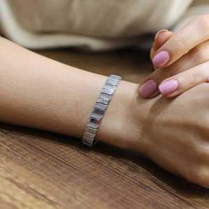 925 Sterling <b>Silver</b> Fusion <b>Bracelet</b> Elegant Crystal <b>Bracelets</b> & <b>Bangles</b> with Stones - Product Image 3