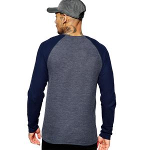 Supper Quality Low Price Contrast <b>Raglan</b> Full Sleeve Crew Neck Men <b>t</b> <b>Shirt</b> Slim Fitted Classic Model Online - Product Image 2