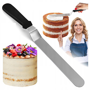 Spatule Couteau à Pâtisserie en Acier Inoxydable AG611A Écologique Longue de 4 Pouces Forme Ovale pour Gâteaux Crèmes Pâtisseries Style Ins - Product Image 1