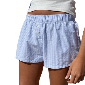 Shorts en jean déchirés vintage en coton délavé à taille haute avec poche arrière élastique, personnalisés OEM pour femmes - Product Image 3