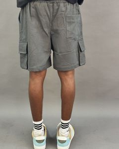 Shorts d'été décontractés pour hommes en toile 100 % coton, motif uni, cordon de serrage, taille élastique, respirant, séchage rapide, imperméable - Product Image 2