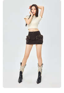 Venta al por mayor de ropa de mujer con logotipo personalizado blusas de franela transpirable camisetas cortas informales con patrón a cuadros OEM logotipo personalizable - Product Image 4