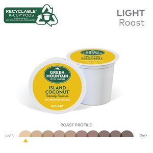 Green Mountain Coffee Roasters Island Coconut, Cápsulas de Café K-Cup Individuales Keurig, Cápsulas de Café con Sabor a Coco, Tueste Ligero, 72 Unidades - Product Image 3