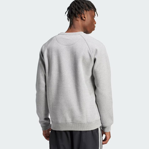 Sudadera de cuello redondo de algodón 100% personalizada para hombre, ropa de calle de lujo de gran tamaño con decoración de patrón, sudadera de lana en blanco - Product Image 3