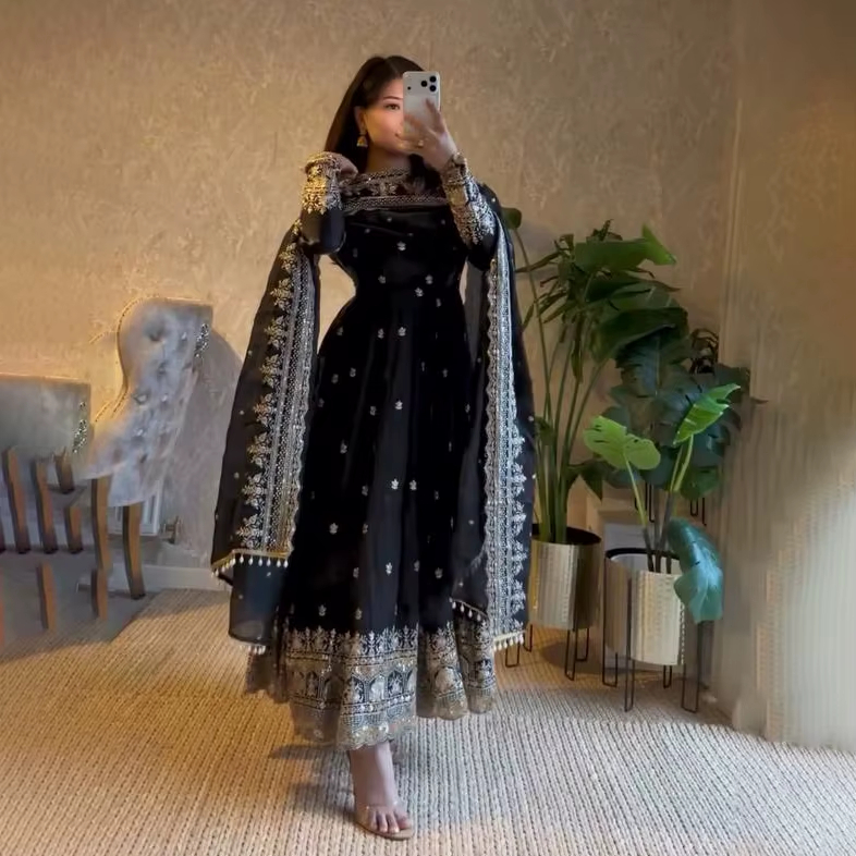 elegant pakistani dresses Elegant Formal Pakistani Dress in Ice White Shade Online SMALL main image 1