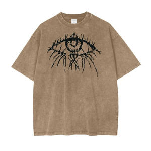 เสื้อยืดโชว์ไหล่โอเวอร์ไซส์สำหรับผู้ชายผ้าคอตตอนซักซิลค์สกรีนผ้าฝ้าย100% พิมพ์ลายเฮฟวีเวตผ้าถัก - Product Image 2